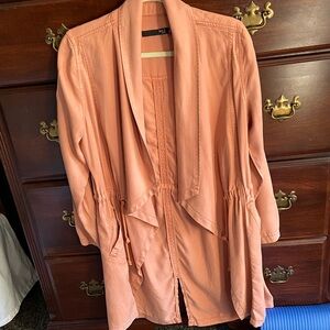 Denim trench coat style 3/4 jacket.SizeM.